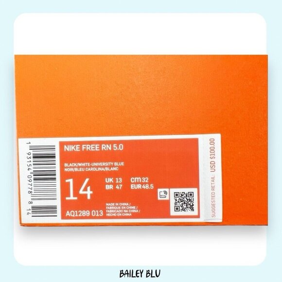 Nike Free RN 5.0 Mesh Black Yellow Blue Sneaker 14 Men’s - Picture 9 of 9